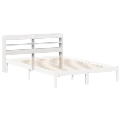 vidaXL Kopfteil mit Ablagen Weiß 120 cm Massivholz Kiefer