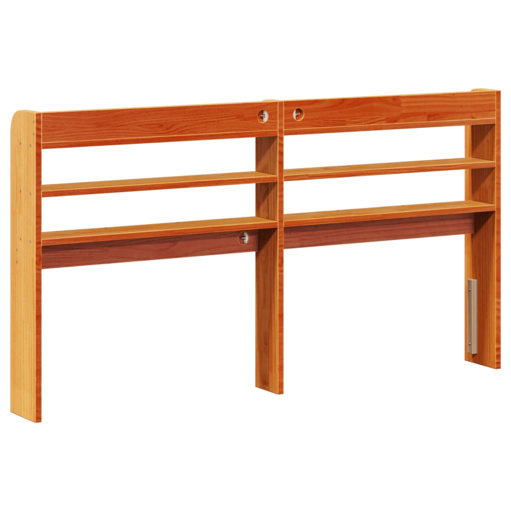vidaXL Kopfteil mit Ablagen Wachsbraun 120 cm Massivholz Kiefer