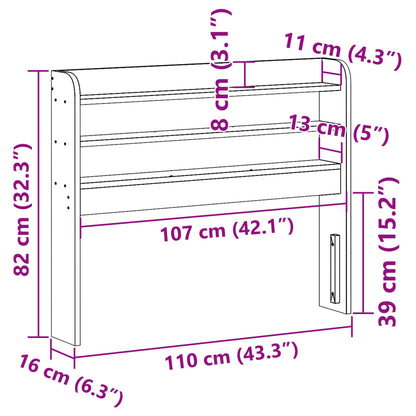 vidaXL Kopfteil mit Ablagen 100 cm Massivholz Kiefer
