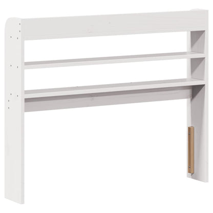Kopfteil mit Ablagen Weiß 90 cm Massivholz Kiefer