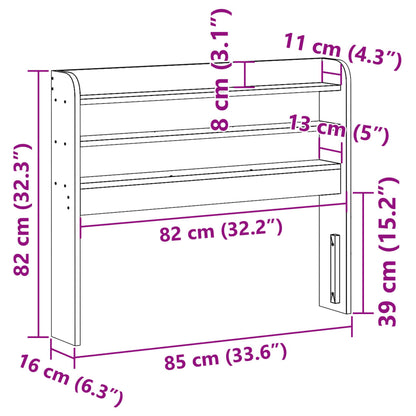 vidaXL Kopfteil mit Ablagen 75 cm Massivholz Kiefer