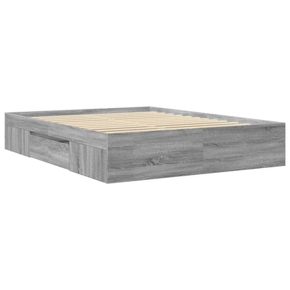 Bettgestell Grau Sonoma 150x200 cm Holzwerkstoff