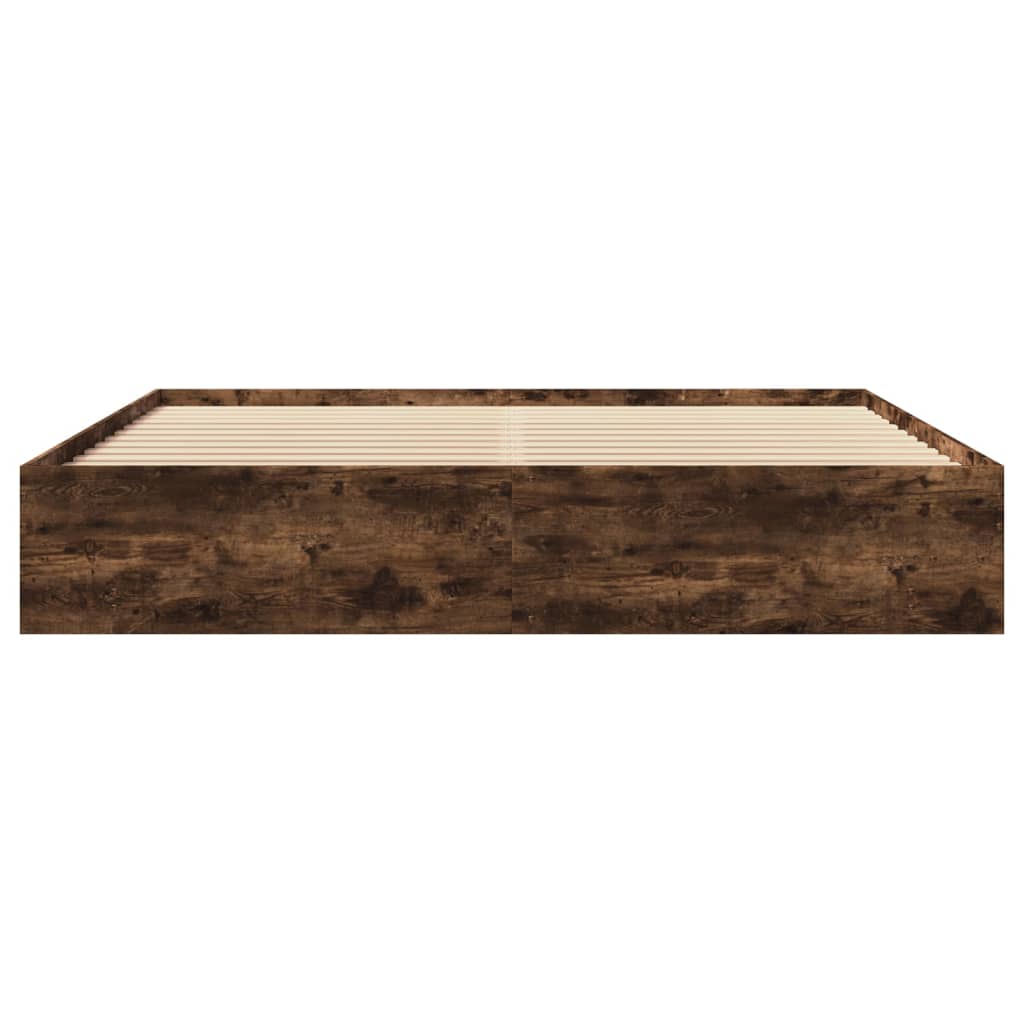 Bettgestell ohne Matratze Räuchereiche 180x200 cm Holzwerkstoff