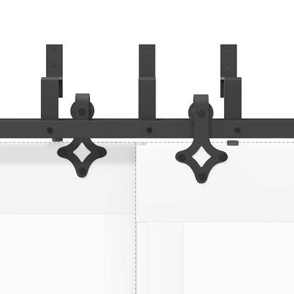 Schiebetürbeschlag-Set 305 cm Stahl Schwarz