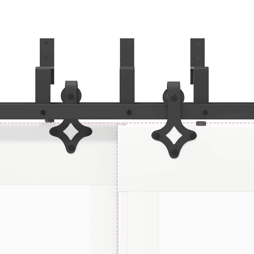 Schiebetürbeschlag-Set 427 cm Stahl Schwarz