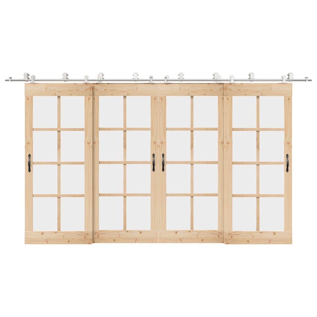 Schiebetür-Beschlagsatz 400 cm Edelstahl Silbern