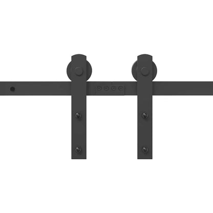 Schiebetürbeschlag-Set 400 cm Stahl Schwarz
