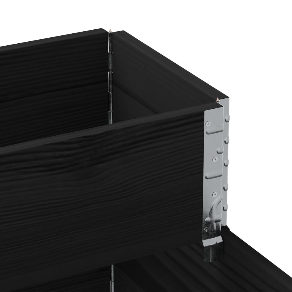 vidaXL Rehausse de palette 3 niveaux noir 120x80 cm Bois massif