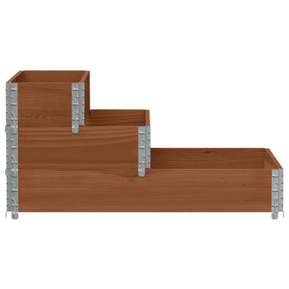 vidaXL Rehausse de palette triple marron 120x80 cm en pin massif