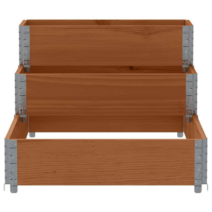 vidaXL Rehausse de palette triple marron 120x80 cm en pin massif