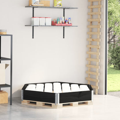 vidaXL Rehausse de palette noire 160x160 cm en pin massif