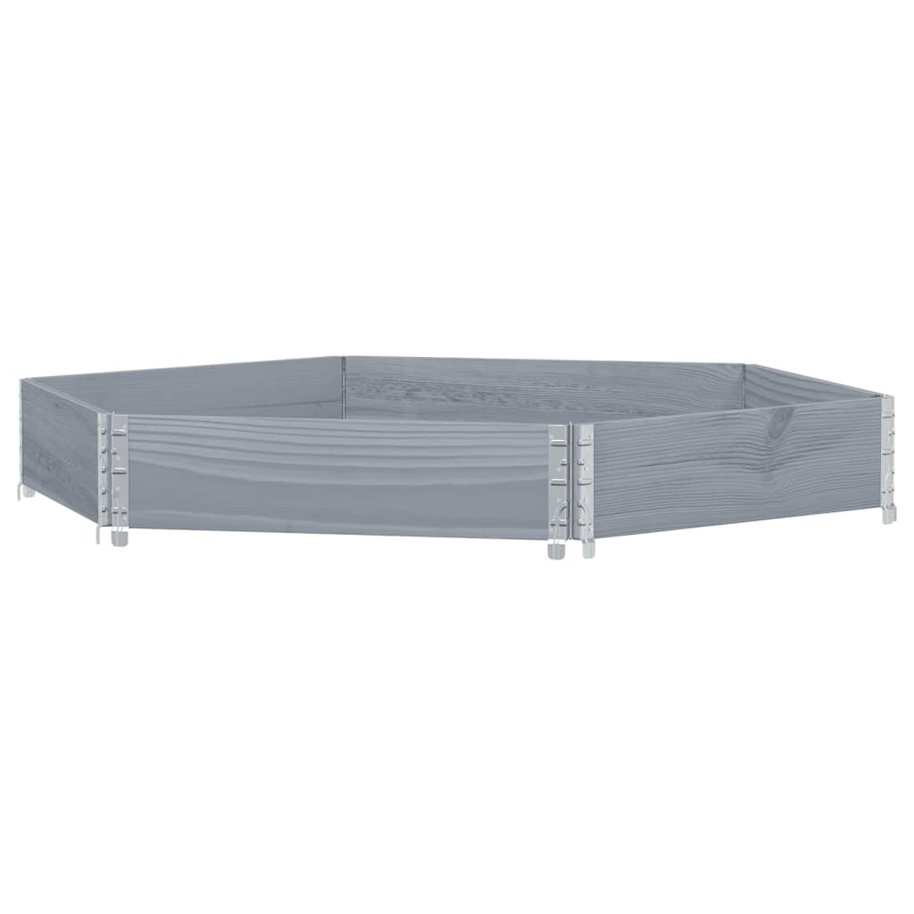 vidaXL Rehausse de palette Gris 160x160 cm Pin massif