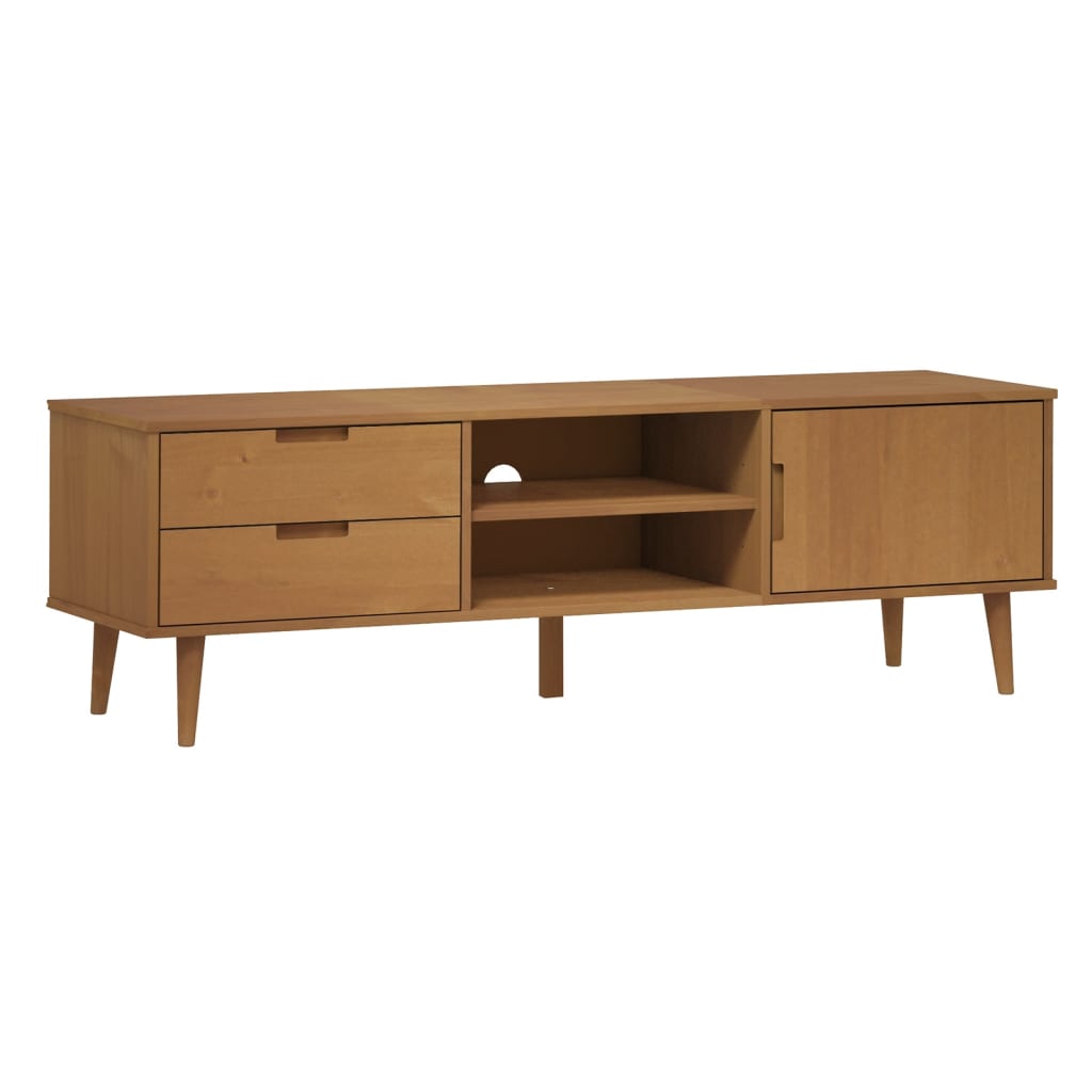 vidaXL Meuble TV MOLDE marron 158x40x49 cm pin massif