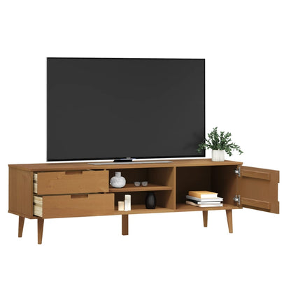 vidaXL Meuble TV MOLDE marron 158x40x49 cm pin massif