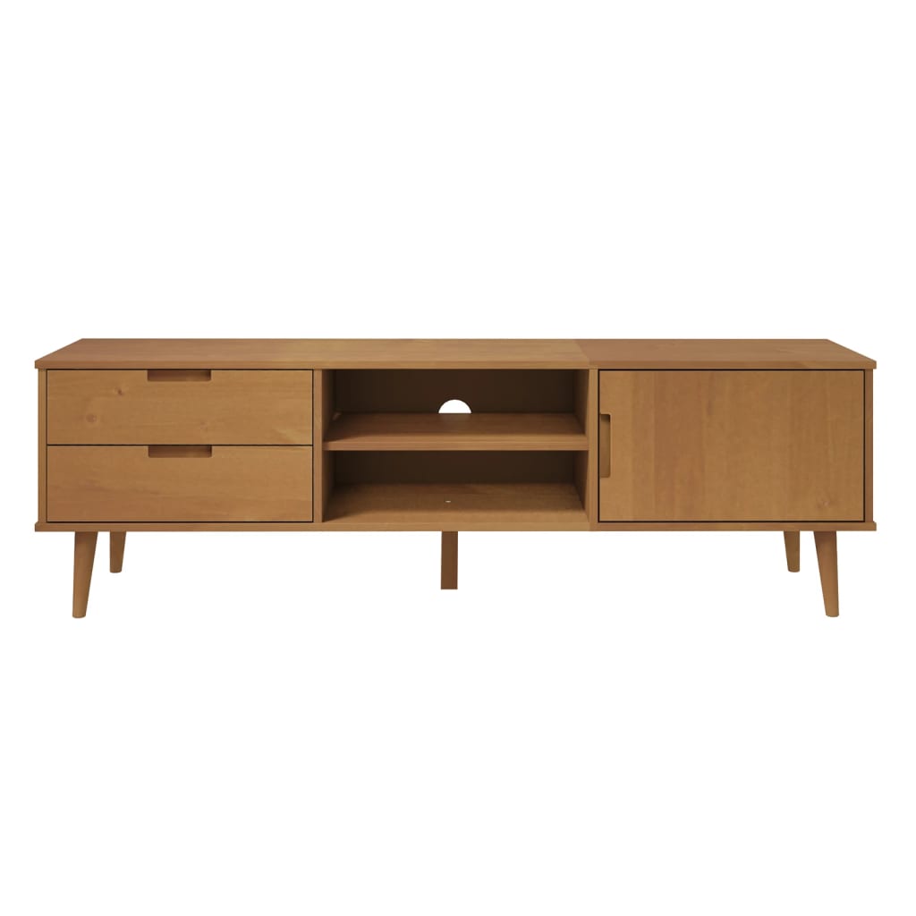 vidaXL Meuble TV MOLDE marron 158x40x49 cm pin massif