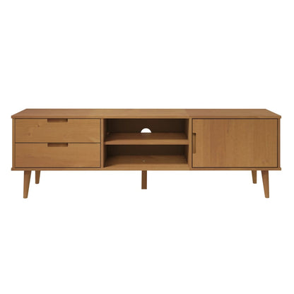 vidaXL Meuble TV MOLDE marron 158x40x49 cm pin massif