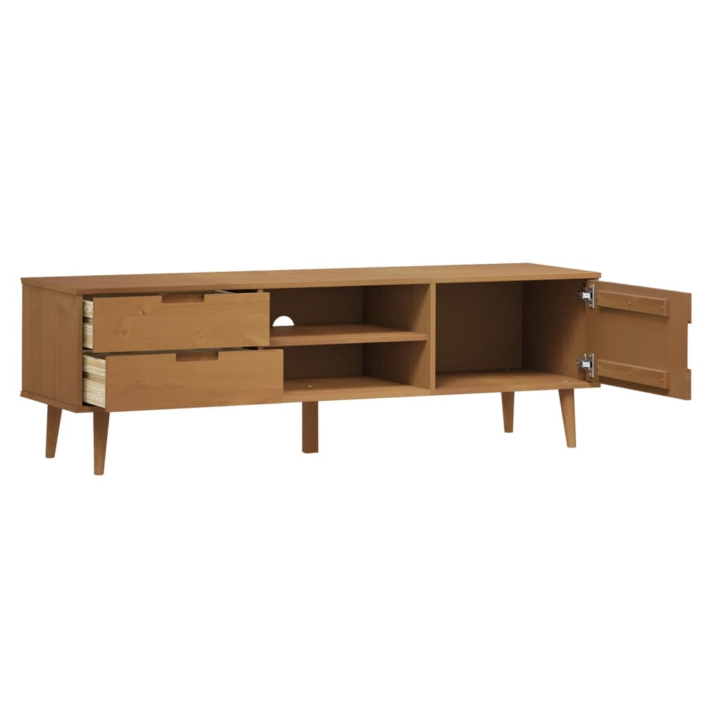 vidaXL Meuble TV MOLDE marron 158x40x49 cm pin massif