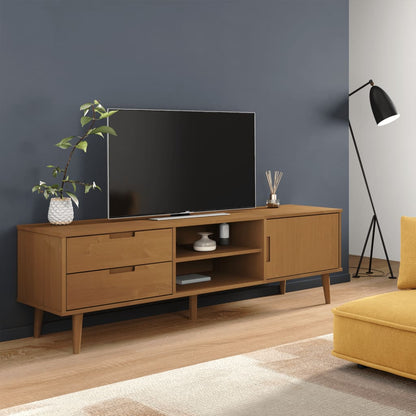 vidaXL Meuble TV MOLDE marron 158x40x49 cm pin massif