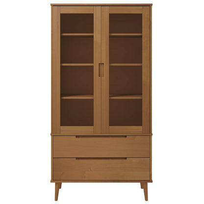 vidaXL Vitrine MOLDE marron 90x35x175 cm bois de pin massif