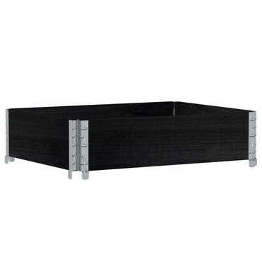 vidaXL Pflanzkasten Schwarz 80x60 cm Massivholz Kiefer