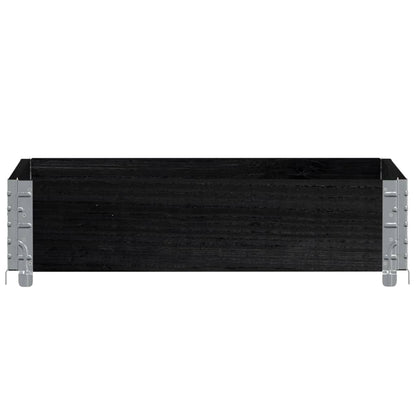 vidaXL Pflanzkasten Schwarz 80x60 cm Massivholz Kiefer