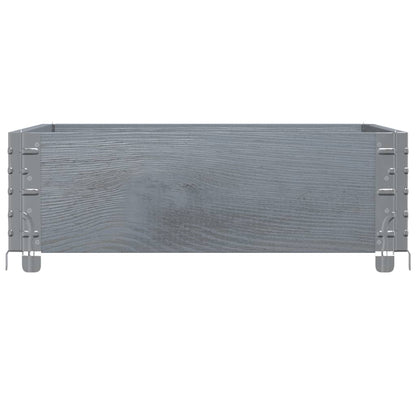 vidaXL Pflanzkasten Grau 80x60 cm Massivholz Kiefer
