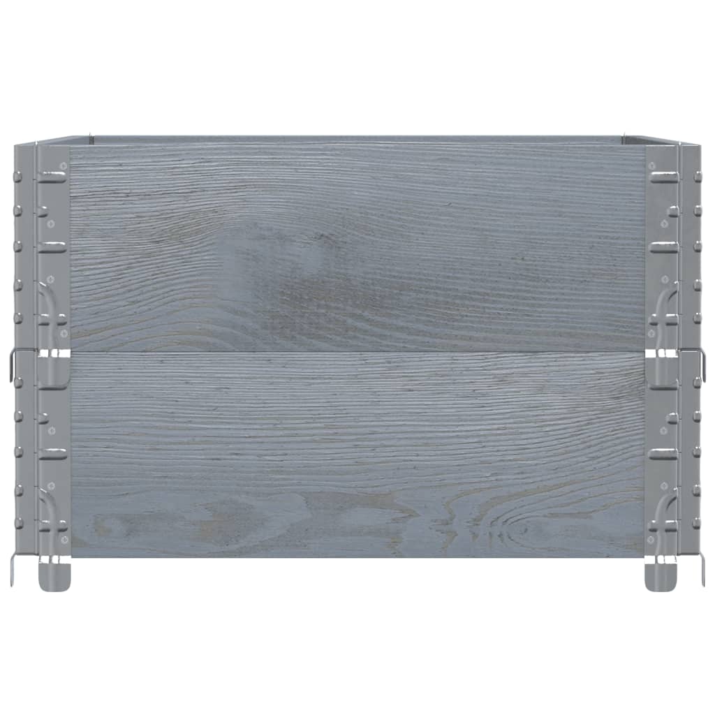 vidaXL Pflanzkasten Grau 80x60 cm Massivholz Kiefer