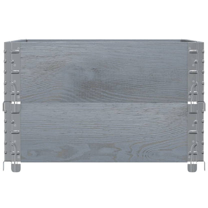 vidaXL Pflanzkasten Grau 80x60 cm Massivholz Kiefer
