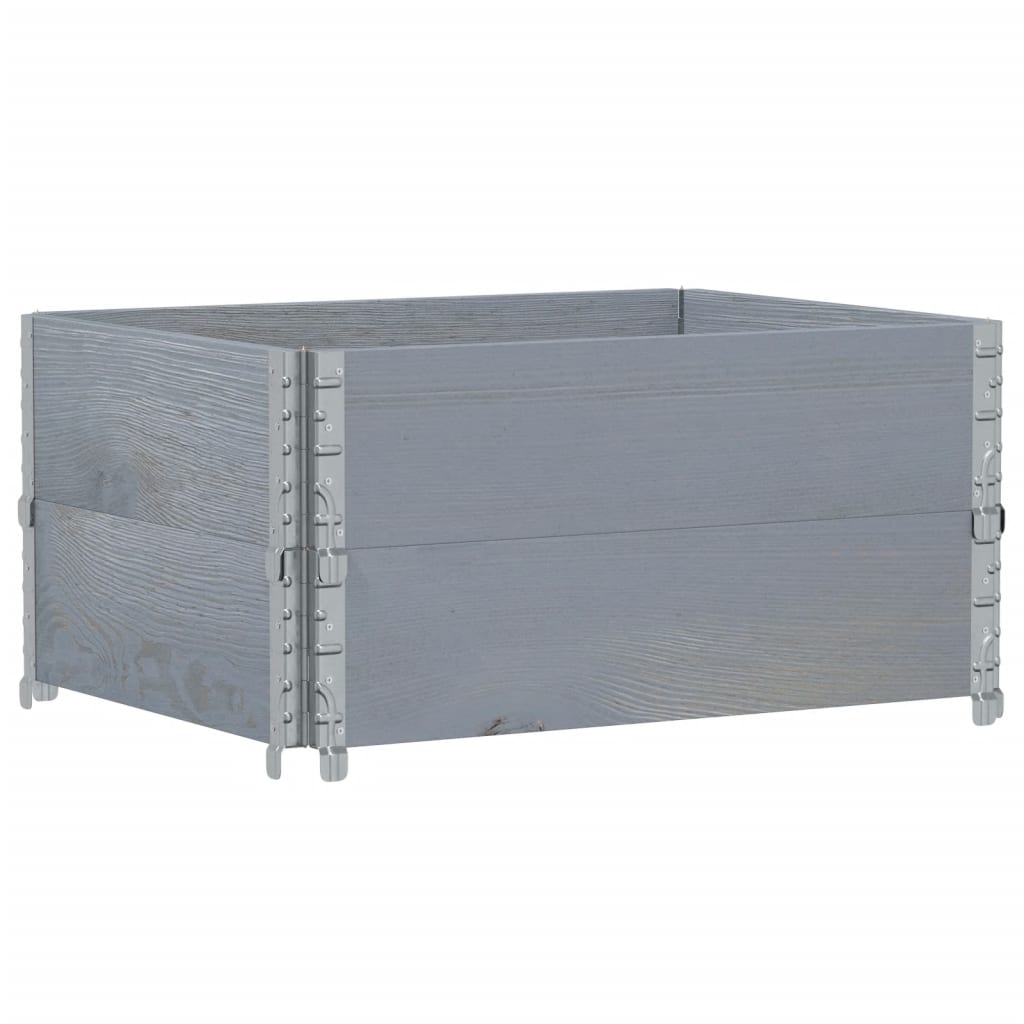 vidaXL Pflanzkasten Grau 80x60 cm Massivholz Kiefer