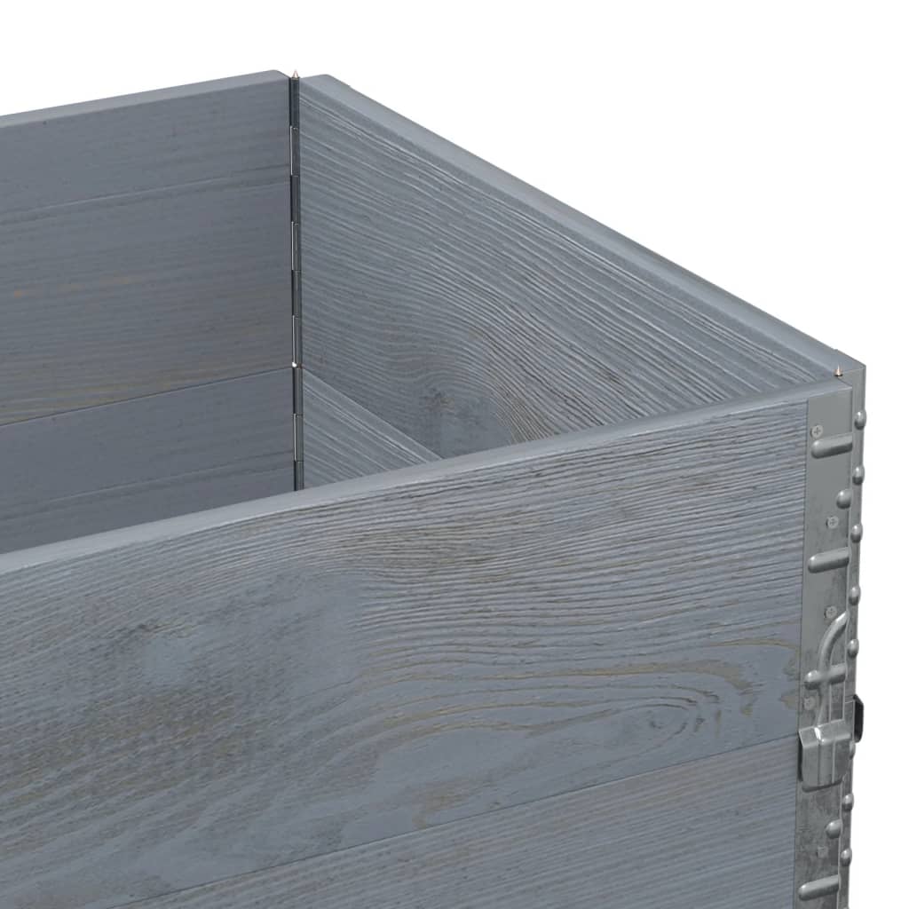 vidaXL Pflanzkasten Grau 80x60 cm Massivholz Kiefer