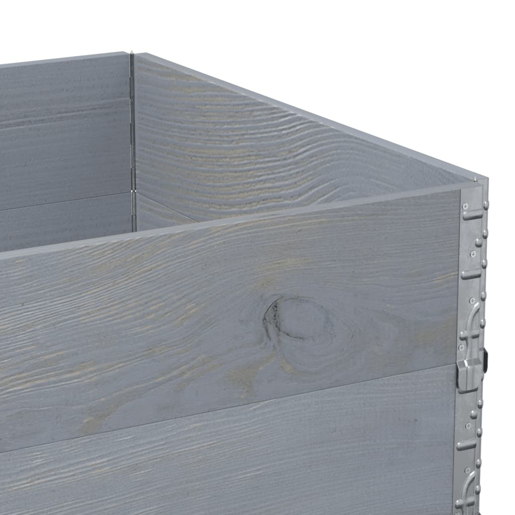 vidaXL Pflanzkasten Grau 120x80 cm Massivholz Kiefer
