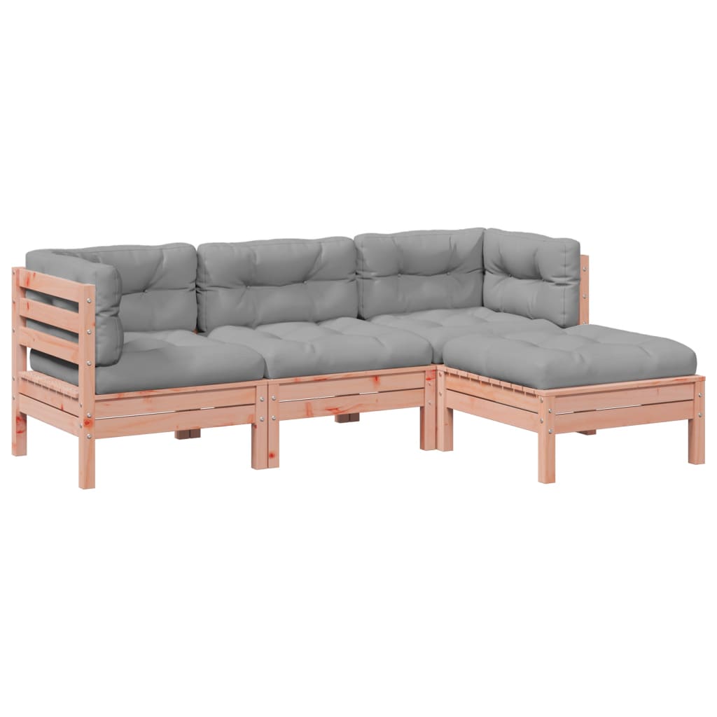 vidaXL Ensemble de canapés de jardin 4 pcs avec coussins Bois de douglas massif