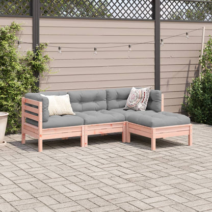 vidaXL Ensemble de canapés de jardin 4 pcs avec coussins Bois de douglas massif