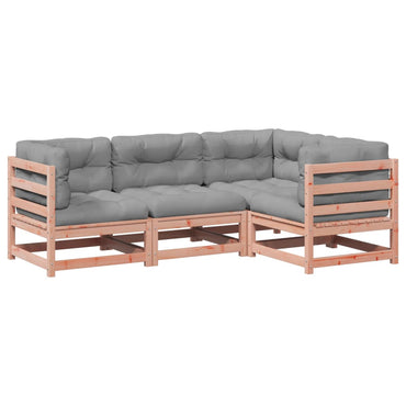 vidaXL 4-tlg. Garten-Sofagarnitur mit Kissen Massivholz Douglasie