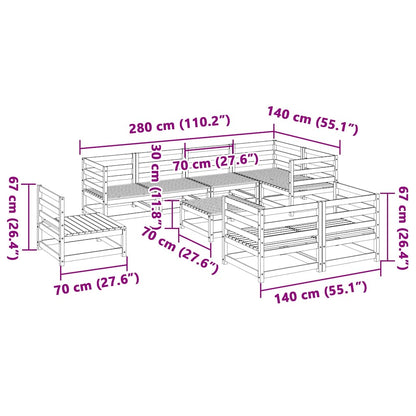 9-tlg. Garten-Sofagarnitur Kiefernholz Imprägniert