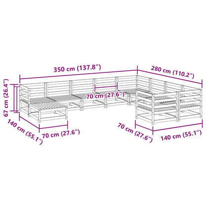 10-tlg. Garten-Sofagarnitur Massivholz Douglasie