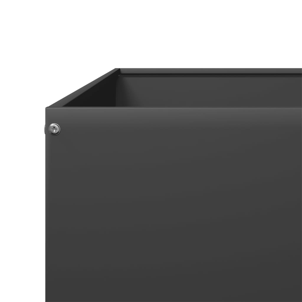 vidaXL Hochbeet Schwarz 100x100x18,5 cm Stahl