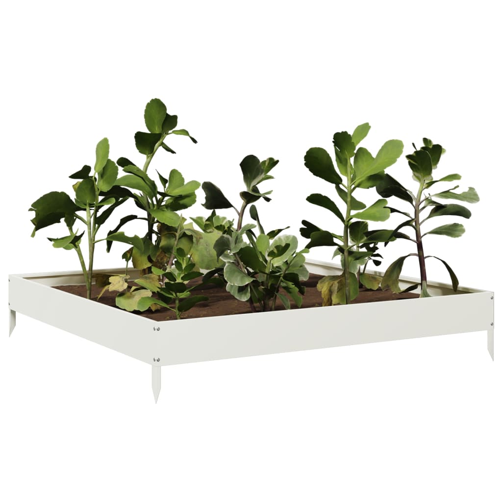 vidaXL Carré potager Blanc 100x100x18,5 cm Acier