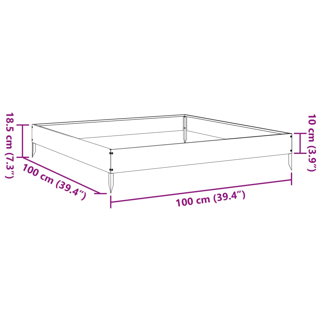 vidaXL Carré potager Blanc 100x100x18,5 cm Acier
