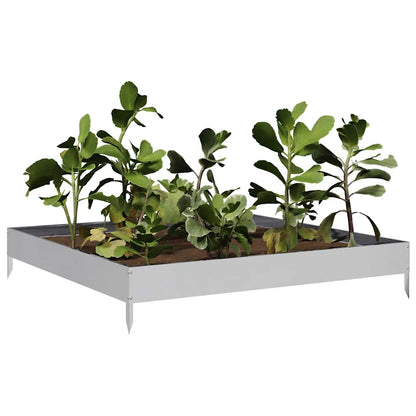 vidaXL Hochbeet 100x100x18,5 cm Verzinkter Stahl