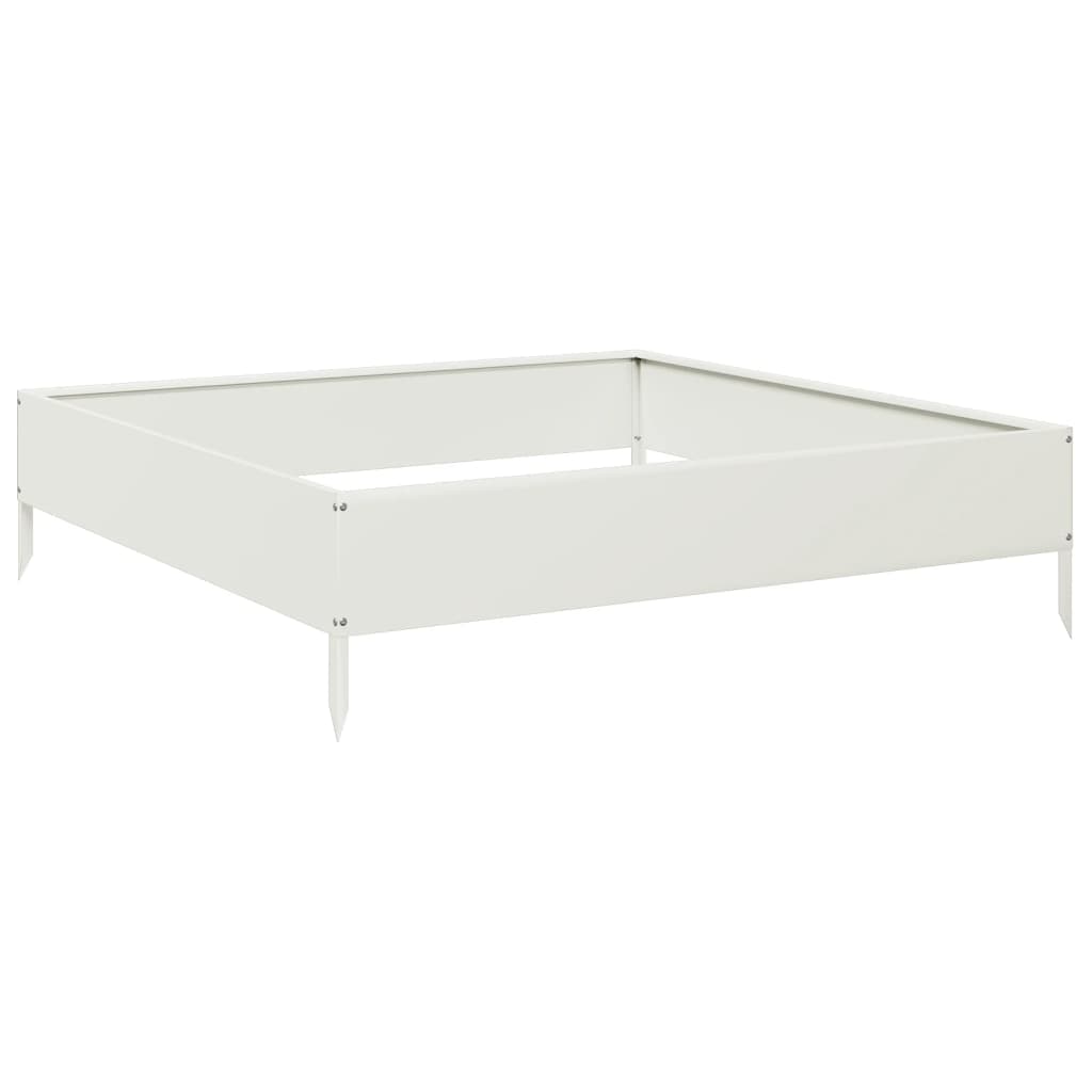 vidaXL Hochbeet Weiß 100x100x26 cm Stahl