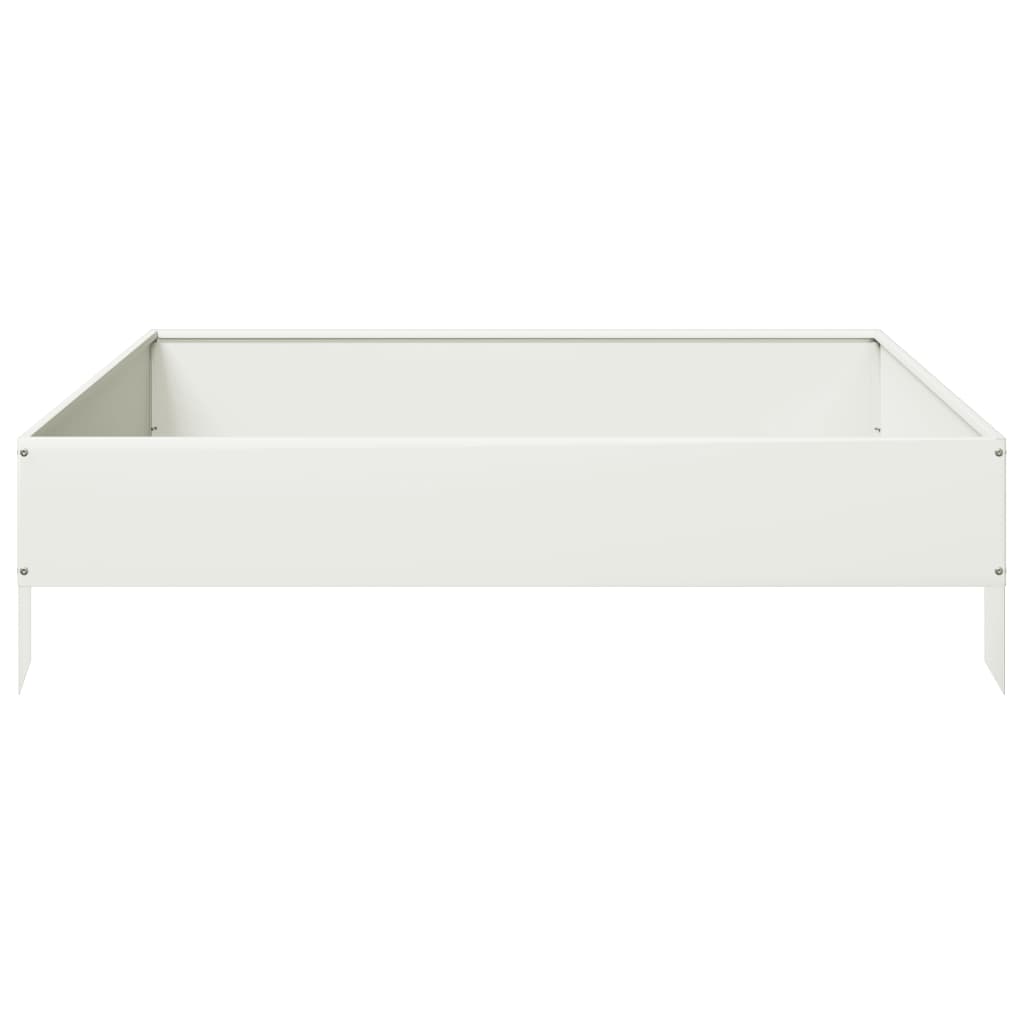 vidaXL Hochbeet Weiß 100x100x26 cm Stahl