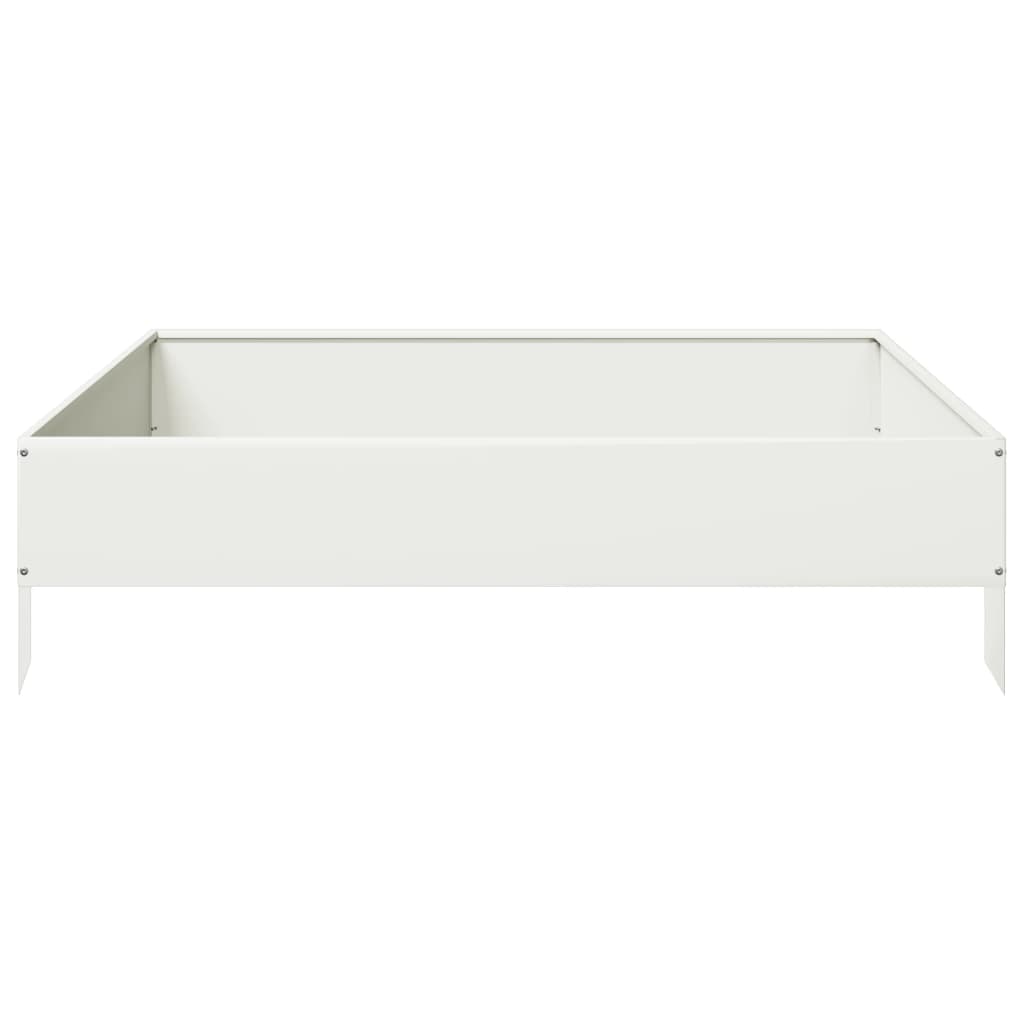 vidaXL Hochbeet Weiß 100x100x26 cm Stahl