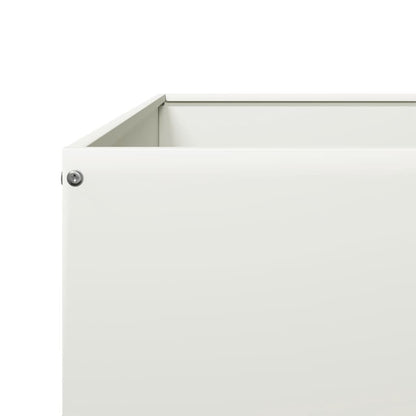 vidaXL Hochbeet Weiß 100x100x26 cm Stahl
