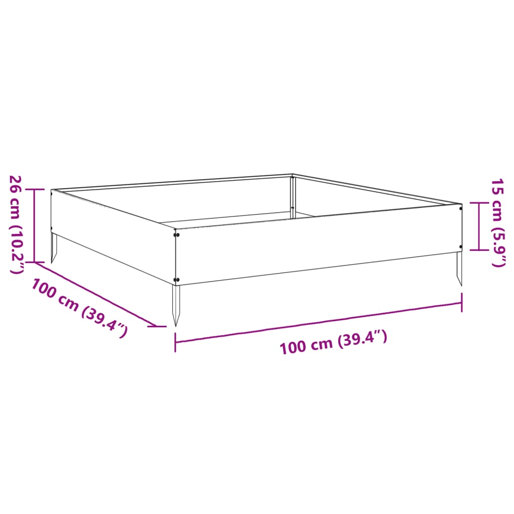 vidaXL Hochbeet Weiß 100x100x26 cm Stahl