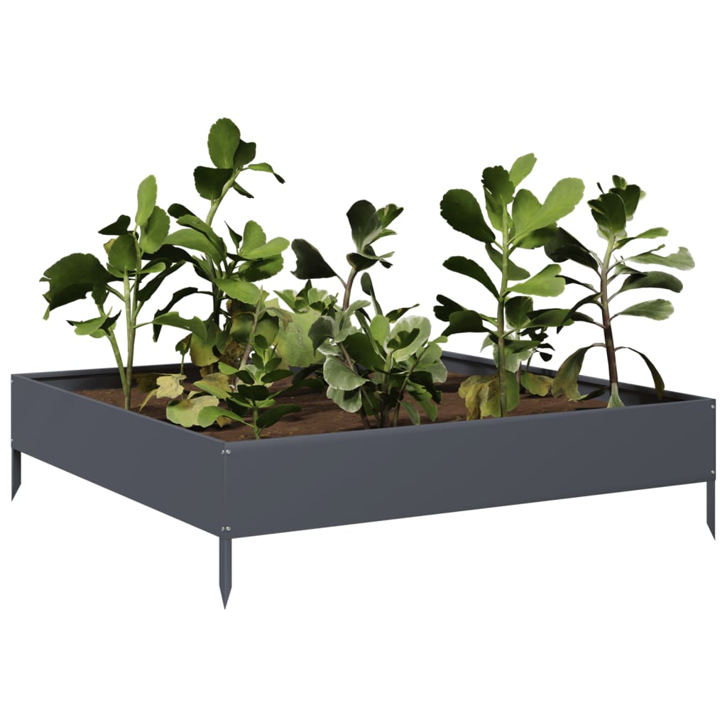 vidaXL Hochbeet Anthrazit 100x100x26 cm Stahl