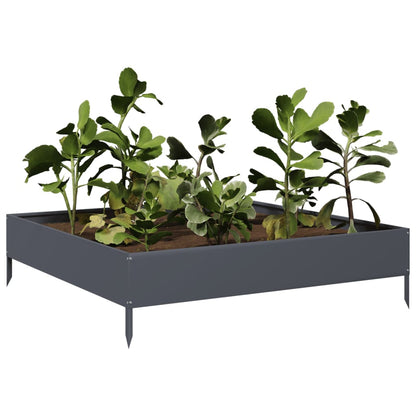 vidaXL Hochbeet Anthrazit 100x100x26 cm Stahl