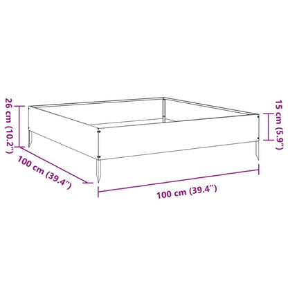 vidaXL Hochbeet Anthrazit 100x100x26 cm Stahl