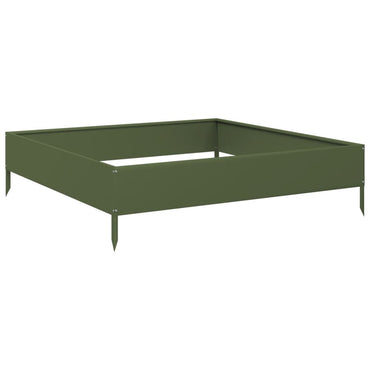 vidaXL Hochbeet Olivgrün 100x100x26 cm Stahl
