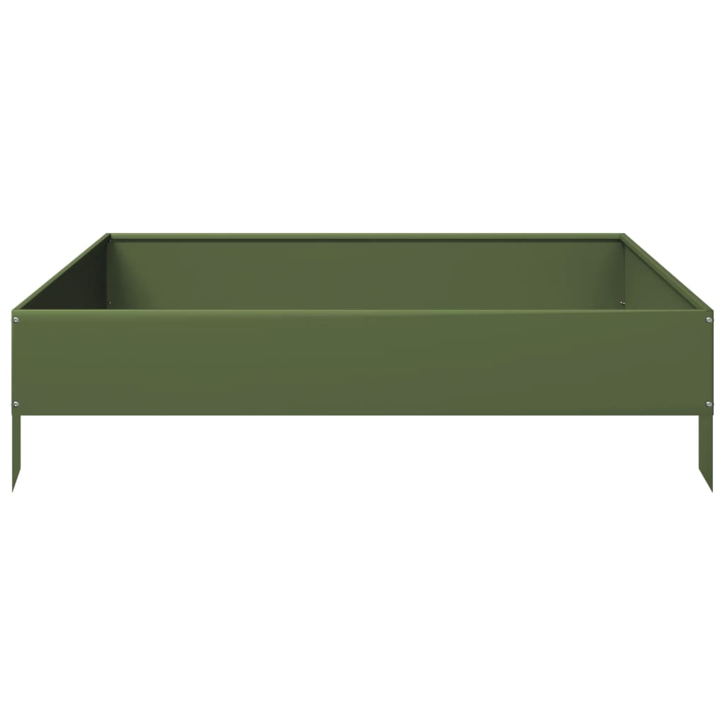 vidaXL Hochbeet Olivgrün 100x100x26 cm Stahl